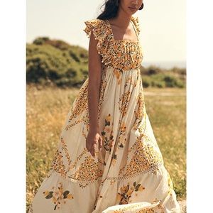 Farm Rio Off White Cashew Crossed Back Dress Size Small NWT